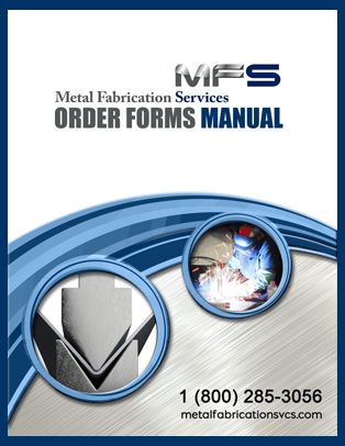 Order Forms Manual Cover, Eberl Metal Fabrication Services Division