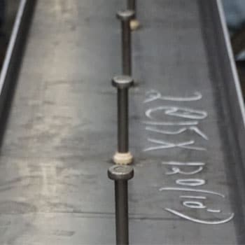welded studs on metal beam